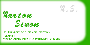 marton simon business card
