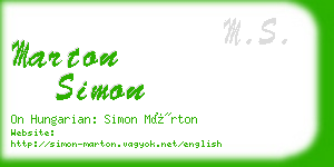 marton simon business card